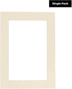 8x10 Mat Bevel Cut for 5.5x8.5 Photos - Acid Free Textured Cream Precut Matboard - For Pictures, Photos, Framing - 4-ply Thickness