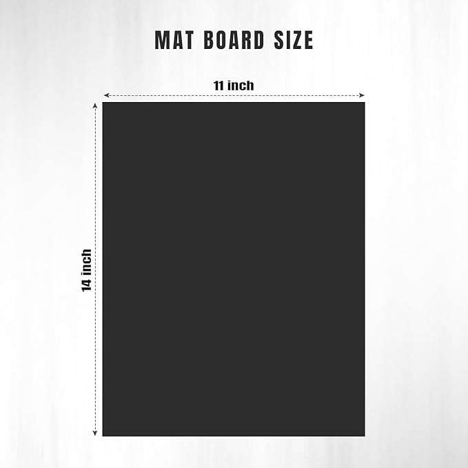AUEAR, 15 Pack 11x14 Uncut Matte Boards Black Photo Mat Board Great for Picture Framing, Print, Artwork
