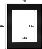 Egofine 11x14 Black Picture Mats Pack of 11, Frame Mattes for 8x10 Pictures, Acid Free, 1.2mm Thickness, with Core Bevel Cut