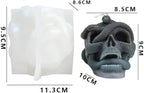 Halloween Snake Winding Skull Candle Silicone Mold, DIY 3.7 Inch Ghost Skull Candle Making Wax Moulds Gypsum Ornament Resin Soap Molds Casting Art Home Decor