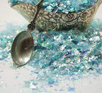 Blue Flitter Iridescent Ice Glitter Flakes for Nail Art - Lightweight Holographic Polyester - 311-4341 - 1/2 oz (14 Grams)