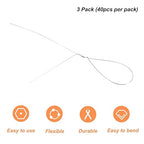 PATIKIL 32 Inch 22 Gauge Floral Stem Wire, 3 Pack/120 Pieces Bouquet Stem Paper Wrapped for DIY Crafts Flower Arrangements, Silver Tone