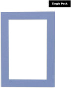 8.5x11 Mat Bevel Cut for 7x9 Photos - Acid Free Brittany Blue Precut Matboard With Backing Board and Crystal Clear, Self Seal Photo Mat Bag - For Pictures, Photos, Framing - 4-ply Thickness