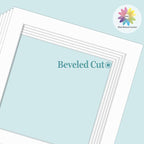 MBC Mat Board Center, 5 Pack 12x12 for 10x10 White Picture Mats Frame Mattes, Bevel Cut, Acid Free, 4-ply Thickness