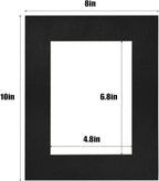 Egofine 8x10 Black Picture Mats Pack of 14, Frame Mattes for 5x7 Pictures, Acid Free, 1.2mm Thickness, with Core Bevel Cut