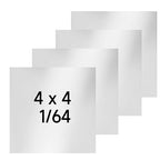 304 Stainless Steel Sheet - 4PCS 4" X 4" X 1/64" Thin Stainless Steel Plate 1/64 Inch Thickness with Protective Film Metal Sheets Shim Stock for Kitchen DIY Crafting (101 x 101 x 0.39 mm)