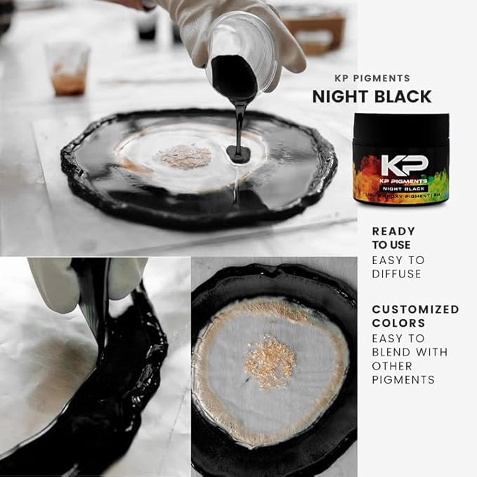 Epoxy Pigment Paste for Epoxy Resin, Tint/Pigment Paste with Spoon for Arts and Crafts, Jewelry, Resin Woodworking and More! (Night Black)