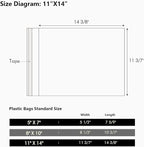 100 Pack 11 3/7 x 14 3/8 Inches Crystal Photo Sleeves Storage Bags for 11x14 Photo Mat, Art Sleeves for Prints