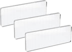PATIKIL Acrylic Stamp Block, 3 Pack Stamping Block Rectangular Shape with Lines Decorative Mounting Blocks Set for Scrapbooking DIY Crafts Card Making, 5.9x2.4