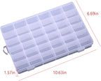 2pcs Plastic Organizer Container Box with Adjustable Dividers, 36 Grids Clear Plastic Parts Organizer Box Compartment Container for Bead, Nail, Jewelry, Art, DIY Crafts, Fishing Tackle, Small Items.