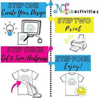 NuFun Activities Inkjet Printable Iron-On Heat Tshirt Transfer Paper 11x17 (12, Light Fabrics)