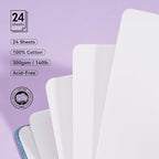 Lightwish Square Watercolor Journal,100% Cotton,300gsm/140lb,Acid-Free,24 Sheets Cold Press Watecolor Sketchbook for Artists Adults Students,4.7 * 4.7 Inches(Blue)