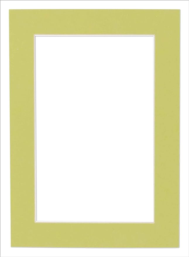 Pack of 25 Acid Free 8x10 Mats Bevel Cut for 5x8 Photos - Pistachio Green Precut Matboards With Backing Boards and Clear Photo Mat Bags For Pictures, Photos, Framing - 4-ply Thickness