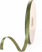 3/8" x 100 Yards Olive Green Polyester Satin Ribbon Single Faced Bulk Fabric Ribbons for Gift Wrapping, Crafting and DIY Projects, Scrapbooking, Bows and Card Making