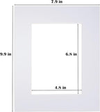 Egofine 8x10 White Picture Mats Pack of 11, Frame Mattes for 5x7 Pictures, Acid Free, 1.2mm Thickness, with Core Bevel Cut