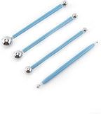 4 Pcs Modeling Ball Tools Double Ended 8 Ball Stainless Steel Dotting Modeling Tools Clay Indentation DIY Ceramics Pottery Carving Tool Embossing Sculpting Set