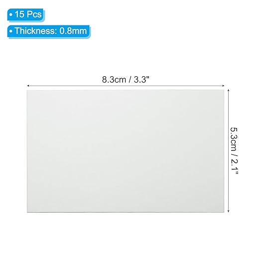 PATIKIL 2.1x3.3 Inch Anodized Aluminum Sheet Metal, 15Pcs Laser Plates Engraving Blanks 0.5MM Thin Rectangle for Crafting DIY House Laser Engraving, Silver