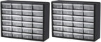 Akro-Mils 24 Drawer Hardware, Craft and Office Supply Storage Cabinet Bundle (2-pack)