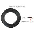 HAHIYO Black 0.25Inch Wide Floral Tape Waterproof Florist Tape Flower Wrap Adhesive Waterproof Decorative Tape for Bouquet Stem Wrapping Flower Arranging and Floral Craft, 2Rolls 200Feet/66Yard Total