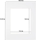 Egofine 11x14 White Picture Mats Pack of 11, Frame Mattes for 8x10 Pictures, Acid Free, 1.2mm Thickness, with Core Bevel Cut