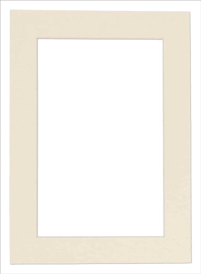 Pack of Ten Acid Free 8.5x11 Mats Bevel Cut for 7x9 Photos - Textured Cream Precut Matboards With Backing Boards and Self Seal Photo Mat Bags For Pictures, Photos, Framing - 4-ply Thickness