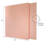 2 Pieces 99.9% Pure Copper Sheet, 4" x 4", 24 Gauge(0.5mm) Thickness, Film Attached Copper Plate, Great for Jewelry, Crafts, modelers