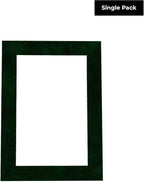 8x10 Mat Bevel Cut for 5.5x8.5 Photos - Acid Free Green Suede Precut Matboard With Backing Board and Crystal Clear, Self Seal Photo Mat Bag - For Pictures, Photos, Framing - 4-ply Thickness