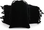 Velvet Drawstring Jewelry Bag, 50Pcs Black Coin Pouch, 4x6 Tarot Card Holder For Wrapping Halloween Party Favors, Small Jewelry, Small Bussiness, Palm Crosses, Customers, For Church
