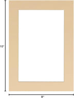 Poster Palooza 8x10 Mat Bevel Cut for 6x8 Photos - Acid Free Beige Precut Matboard - For Pictures, Photos, Framing - 4-ply Thickness