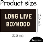 Long Live Boyhood Banner, Boys Room Decor, Canvas Banner Wall Hanging Flag Decor for Nursery Playroom Toddler Room