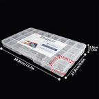 32 Grids Clear Plastic Organizer Box, Craft Storage Container for Beads Organizer, Art DIY, Crafts Jewelry Storage, Fishing Tackles, Rock Collection, 1 Pack