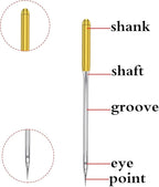 HONEYSEW 30 Pieces Sewing Machine Needles HAX1 130/705H Universal Regular Point Flat Shank Sewing Needle Compatible with Singer, Brother,Janome,Pfaff and Other Brand (Rose Gold Size 20-30PCS)