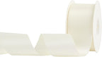 HUIHUANG White Ribbon 2 inch Wide Antique White Double-Faced Satin Ribbon for Flower Arrangements Supplies Wedding Bridal Shower Decor Invitations Crafts Bows Gift Wrapping, Basket - 25 Yards/Roll