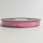 Pink and White Gingham Ribbon Hot Pink Gingham Ribbon 25 Yards Each Roll 100% Polyester (3/8", Hot.Pink)