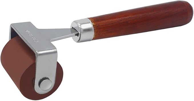MyLifeUNIT Rubber Brayer, Brayer Ink Roller, Soft Rubber Brayer Roller with Wooden Handle