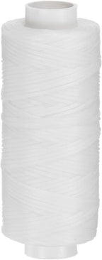 uxcell Leather Sewing Waxed Thread, 55 Yards / 50m 0.8mm 150D Flat Polyester All-Purpose Threads for Leather Crafts, Bookbinding, White