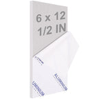 6061 T651 Aluminum Sheet Metal 6 x 12 x 1/2 (12.7MM) Inch Flat Plain Aluminum Plate Covered with Protective Film, Heat Treatable Rectangle 0.50" Thick Aluminum Metal Plate for Industrial, Crafting