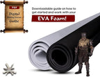 Shape Retention EVA Cosplay Foam 10mm (1mm-10mm) 14x39 inch Black or White High Density EVA Foam Sheets. Premium 85 kg/m3 Heat Shape Material for DIY Convention or Halloween Costumes by The Foamory