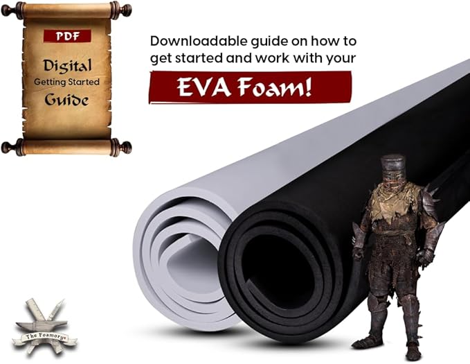 2-Pack Shape Retention EVA Cosplay Foam - 3mm Thick (Black) 14x39 inch High Density EVA Craft Foam Sheets - Premium 85 kg/m3 Heat Shape Material for DIY, Comic, Con or Halloween Costumes - The Foamory