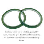 HAHIYO Clear Green 0.25Inch (217Feet/72Yard Total) 2Rolls Floral Tape Waterproof Florist Tape Flower Wrap Adhesive Waterproof Decorative Tape for Bouquet Stem Wrapping Flower Arranging Floral Craft