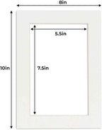 6x8 Mat for 8x10 Frame - Precut Mat Board Acid-Free Textured White 6x8 Photo Matte Made to Fit a 8x10 Picture Frame, Premium Matboard for Family Photos, Show Kits, Art, Picture Framing, Pack of 1 Mat