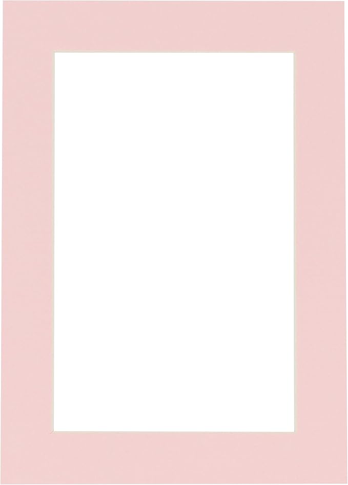 Poster Palooza 8x10 Mat Bevel Cut for 5.5x8.5 Photos - Acid Free Soft Pink Precut Matboard - for Pictures, Photos, Framing - 4-ply Thickness