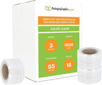 PSBM Mini Stretch Wrap with Handle, 18 Pack, 3 Inch x 1000 Feet, 55 Gauge, Clear High Performance Small Plastic Cling Film for Pallets Moving Storing
