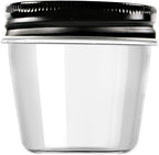 Novelinks 4 Ounce Plastic Jars with Black Lids - Refillable Round Clear Containers for Kitchen & Household Storage - BPA Free (40 Pack)