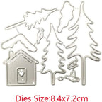 Metal Cutting Dies DIY Embossing Stencil Template Scrapbooking Card Making Mold Photo Album Arts Crafts Tools (Christmas Tree House-8.4x7.2cm)