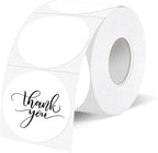 1.5 Inch White Round Thermal Sticker Labels, Self-Adhesive Circle Direct Thermal Labels, Waterproof/Removable- Perforation Line Design- 350 Pcs/ 1.5 Inch