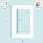 MBC MAT BOARD CENTER, 10 Pack 4x6 for 3x5 White Picture Mats Frame Mattes, Bevel Cut, Acid Free, 4-ply Thickness