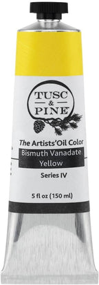 Tusc & Pine Artist Oil Paint - Bismuth Vanadate Yellow, 150 ml, Non-Yellowing, Rich & Creamy Consistency, Maximum Pigment Load, Small Batch Milled Oil Paints Made in the USA for Professional Artists