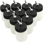 10 x 22CC Dual Action Airbrush Plastic Bottle Standard Suction Lid for Siphon Feed Airbrushes