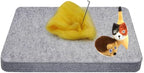 Wool Needle Felting Pad,10x8x1 inch Needled Felt Mat Block Thick and Firm Base for Precision Felting Projects Including Pair of Leather Finger Guards (10in*8in)